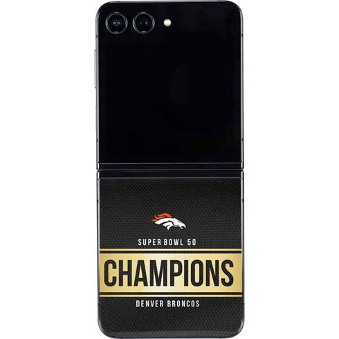 NFL Denver Broncos Super Bowl 50 Champions Black Galaxy Z Flip5 5G Skin