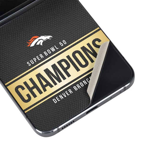 NFL Denver Broncos Super Bowl 50 Champions Black Galaxy Z Flip5 5G Skin
