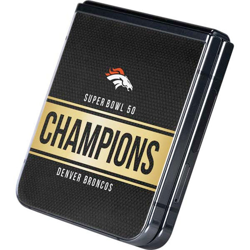 NFL Denver Broncos Super Bowl 50 Champions Black Galaxy Z Flip5 5G Skin