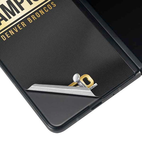 NFL Denver Broncos Super Bowl 50 Champions Black Galaxy Z Fold4 5G Skin