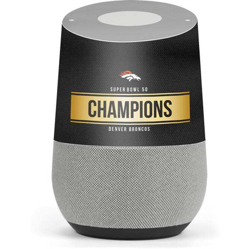 NFL Denver Broncos Super Bowl 50 Champions Black Google Home Skin
