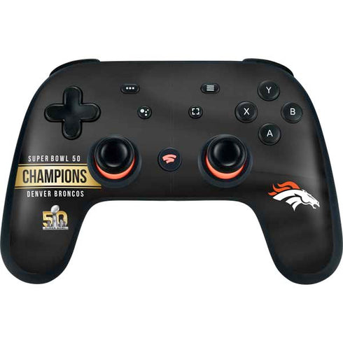 NFL Denver Broncos Super Bowl 50 Champions Black Google Stadia Controller Skin