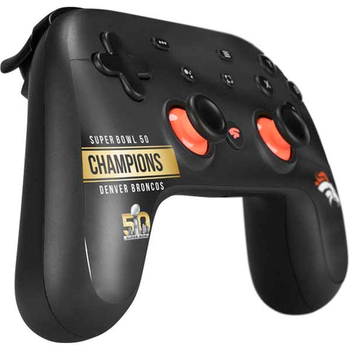 NFL Denver Broncos Super Bowl 50 Champions Black Google Stadia Controller Skin