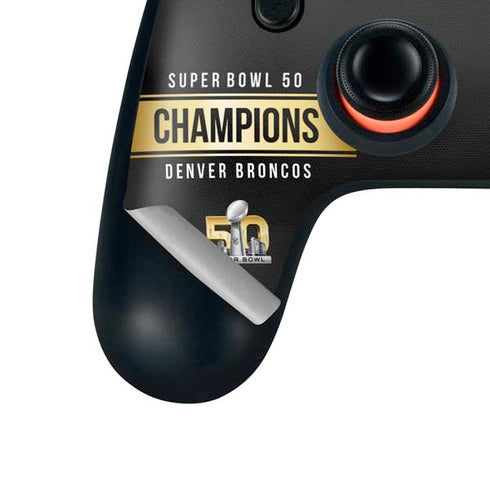NFL Denver Broncos Super Bowl 50 Champions Black Google Stadia Controller Skin