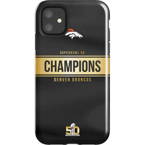 NFL Denver Broncos Super Bowl 50 Champions Black iPhone 11 Impact Case
