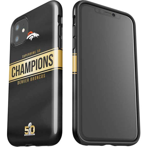NFL Denver Broncos Super Bowl 50 Champions Black iPhone 11 Impact Case
