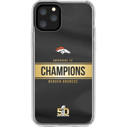 NFL Denver Broncos Super Bowl 50 Champions Black iPhone 11 Pro Clear Case