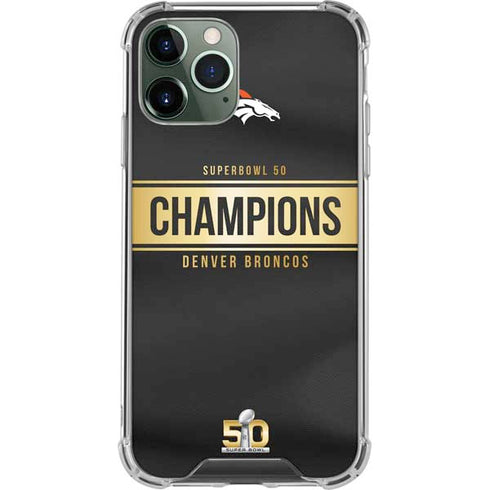NFL Denver Broncos Super Bowl 50 Champions Black iPhone 11 Pro Max Clear Case