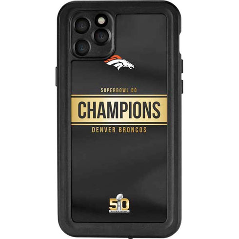 NFL Denver Broncos Super Bowl 50 Champions Black iPhone 11 Pro Max Waterproof Case
