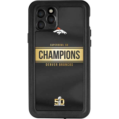 NFL Denver Broncos Super Bowl 50 Champions Black iPhone 11 Pro Waterproof Case