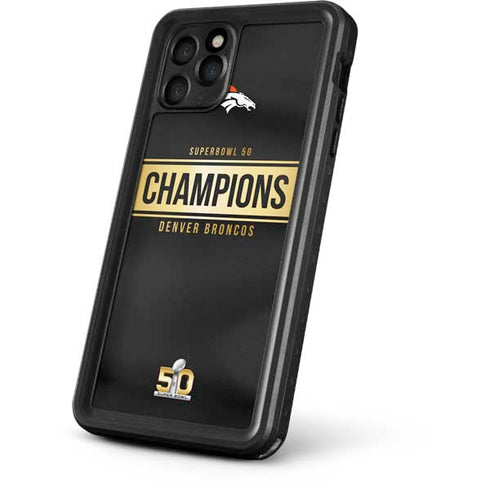 NFL Denver Broncos Super Bowl 50 Champions Black iPhone 11 Pro Waterproof Case