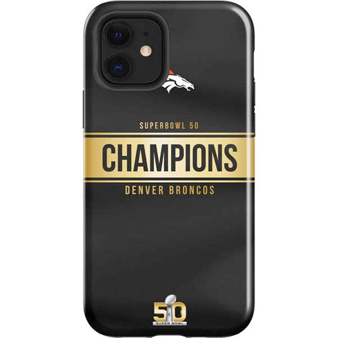 NFL Denver Broncos Super Bowl 50 Champions Black iPhone 12 Impact Case