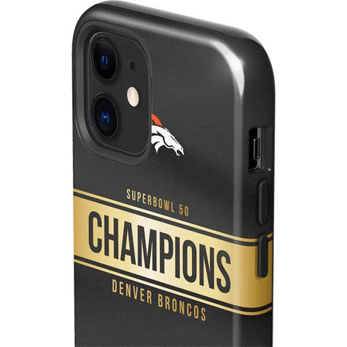 NFL Denver Broncos Super Bowl 50 Champions Black iPhone 12 Impact Case