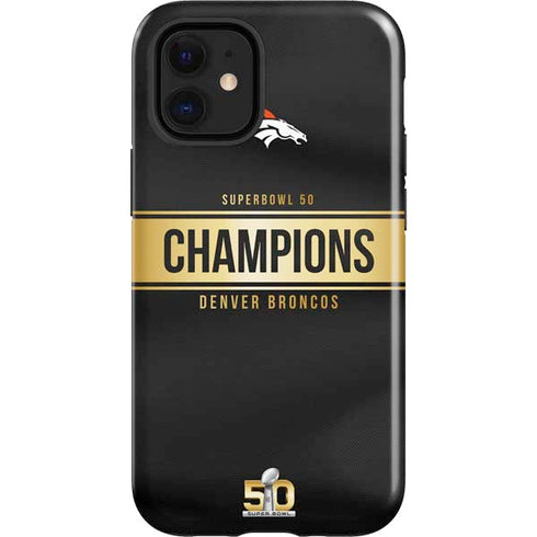 NFL Denver Broncos Super Bowl 50 Champions Black iPhone 12 Mini Impact Case