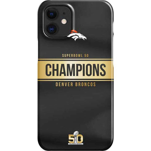 NFL Denver Broncos Super Bowl 50 Champions Black iPhone 12 Mini Lite Case