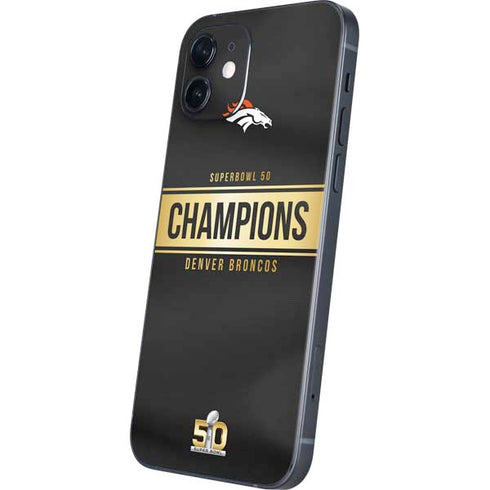 NFL Denver Broncos Super Bowl 50 Champions Black iPhone 12 Mini Skin