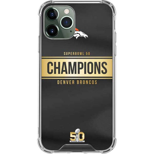 NFL Denver Broncos Super Bowl 50 Champions Black iPhone 12 Pro Clear Case