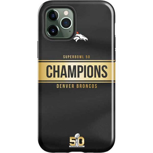 NFL Denver Broncos Super Bowl 50 Champions Black iPhone 12 Pro Impact Case