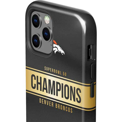 NFL Denver Broncos Super Bowl 50 Champions Black iPhone 12 Pro Impact Case
