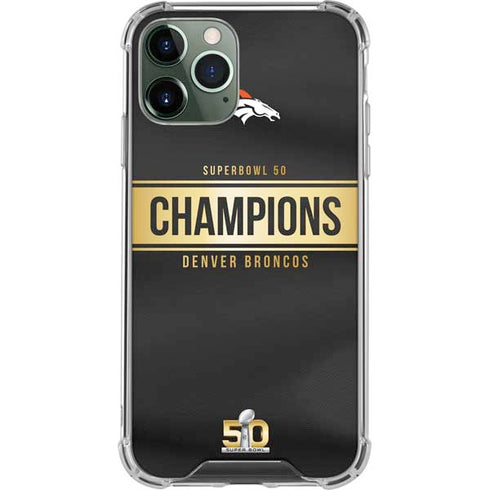 NFL Denver Broncos Super Bowl 50 Champions Black iPhone 12 Pro Max Clear Case