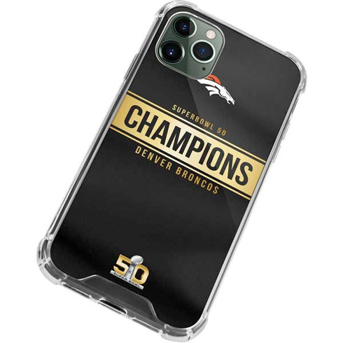 NFL Denver Broncos Super Bowl 50 Champions Black iPhone 12 Pro Max Clear Case