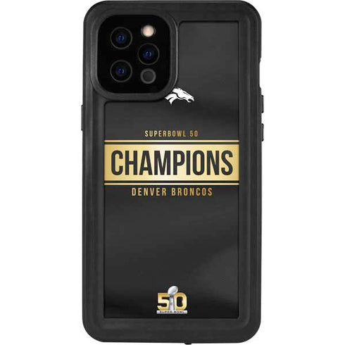 NFL Denver Broncos Super Bowl 50 Champions Black iPhone 12 Pro Max Waterproof Case