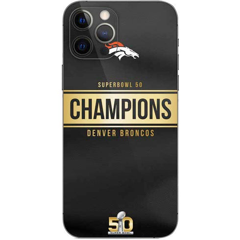 NFL Denver Broncos Super Bowl 50 Champions Black iPhone 12 Pro Skin
