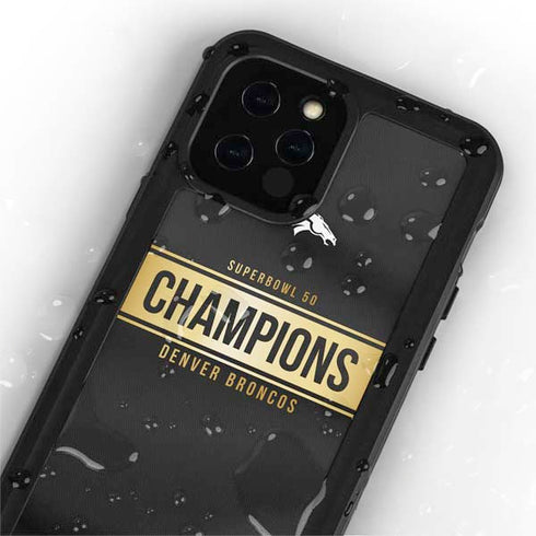 NFL Denver Broncos Super Bowl 50 Champions Black iPhone 12 Pro Waterproof Case