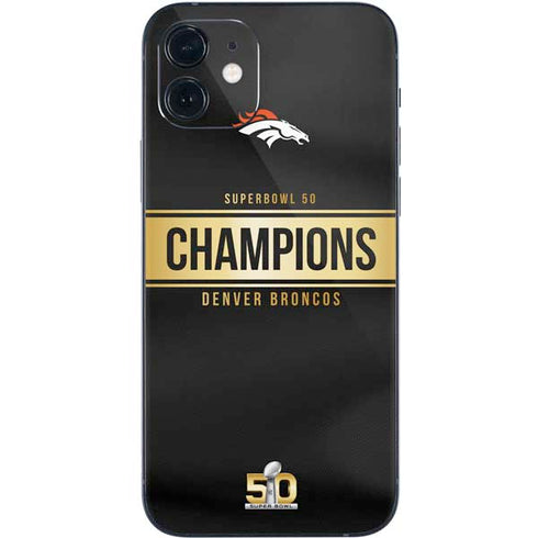 NFL Denver Broncos Super Bowl 50 Champions Black iPhone 12 Skin