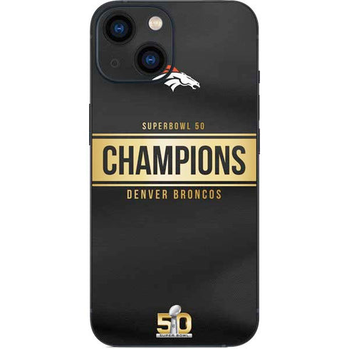 NFL Denver Broncos Super Bowl 50 Champions Black iPhone 13 Mini Skin