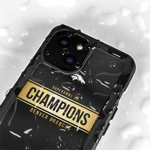 NFL Denver Broncos Super Bowl 50 Champions Black iPhone 13 Mini Waterproof Case