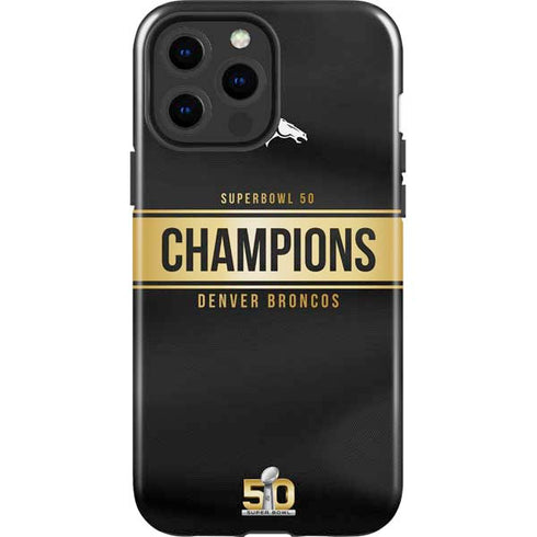 NFL Denver Broncos Super Bowl 50 Champions Black iPhone 13 Pro Max Impact Case