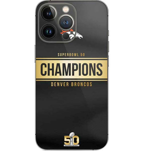 NFL Denver Broncos Super Bowl 50 Champions Black iPhone 13 Pro Skin