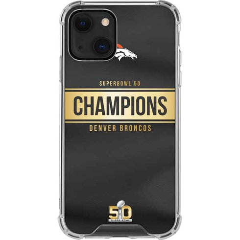 NFL Denver Broncos Super Bowl 50 Champions Black iPhone 14 Clear Case