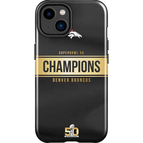 NFL Denver Broncos Super Bowl 50 Champions Black iPhone 15 Plus Impact Case