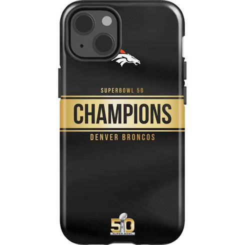 NFL Denver Broncos Super Bowl 50 Champions Black iPhone 15 Impact Case