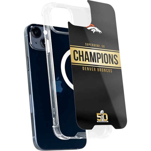 NFL Denver Broncos Super Bowl 50 Champions Black iPhone 15 Plus MagSafe Case