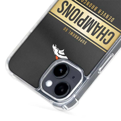 NFL Denver Broncos Super Bowl 50 Champions Black iPhone 14 Plus MagSafe Case