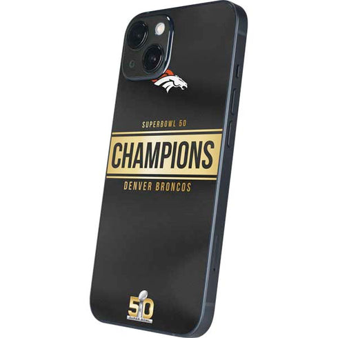 NFL Denver Broncos Super Bowl 50 Champions Black iPhone 15 Plus Skin