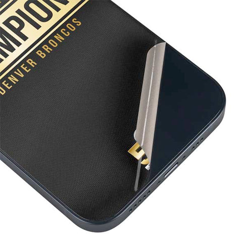 NFL Denver Broncos Super Bowl 50 Champions Black iPhone 15 Plus Skin