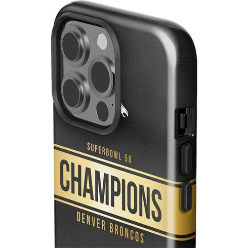 NFL Denver Broncos Super Bowl 50 Champions Black iPhone 14 Pro Impact Case