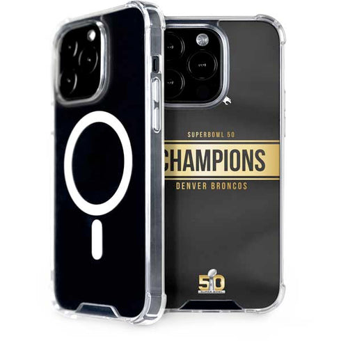 NFL Denver Broncos Super Bowl 50 Champions Black iPhone 15 Pro MagSafe Case