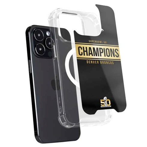 NFL Denver Broncos Super Bowl 50 Champions Black iPhone 14 Pro MagSafe Case