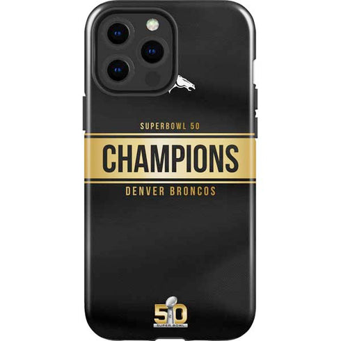 NFL Denver Broncos Super Bowl 50 Champions Black iPhone 14 Pro Max Impact Case