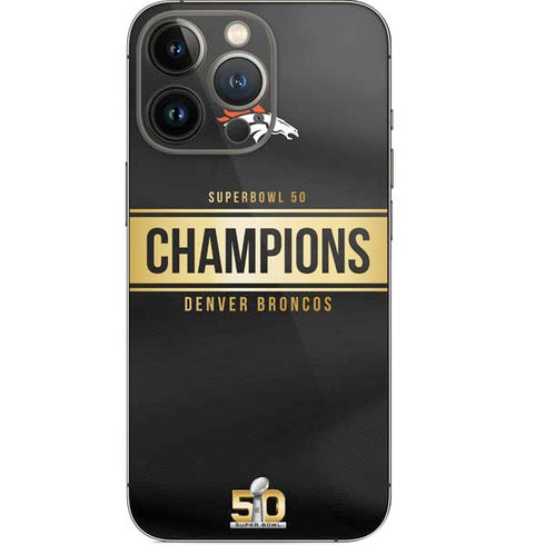 NFL Denver Broncos Super Bowl 50 Champions Black iPhone 15 Pro Skin