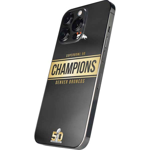 NFL Denver Broncos Super Bowl 50 Champions Black iPhone 14 Pro Skin