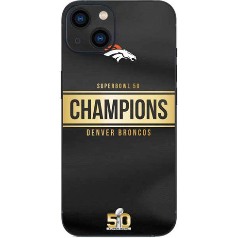 NFL Denver Broncos Super Bowl 50 Champions Black iPhone 14 Skin