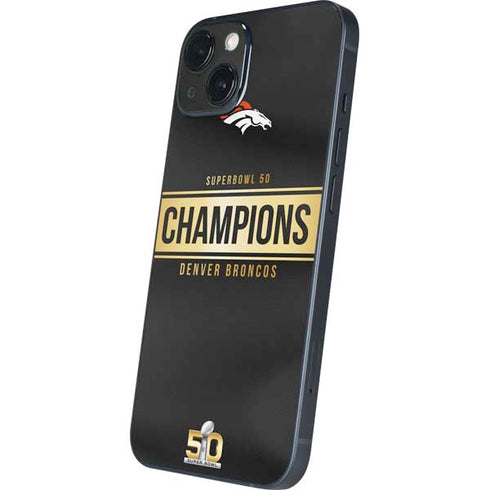NFL Denver Broncos Super Bowl 50 Champions Black iPhone 15 Skin