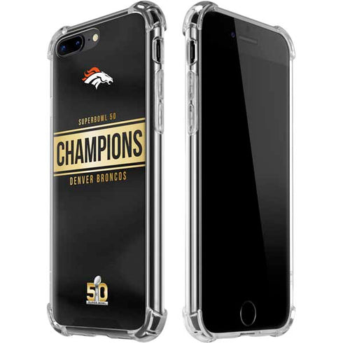 NFL Denver Broncos Super Bowl 50 Champions Black iPhone 7/8 Plus Clear Case