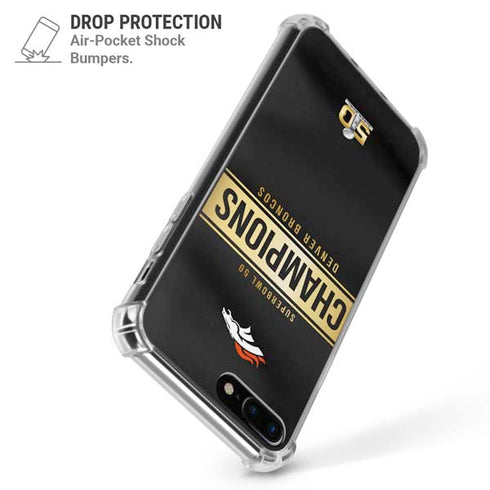 NFL Denver Broncos Super Bowl 50 Champions Black iPhone 7/8 Plus Clear Case